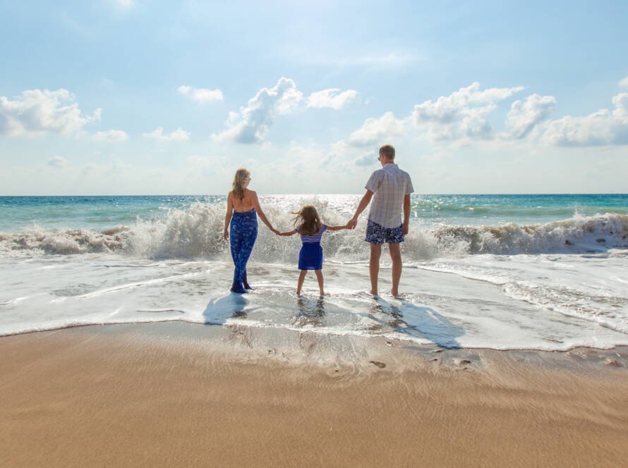 Family in the beach