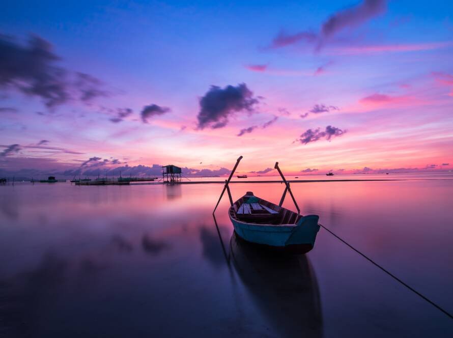 Boat in the sea aruba